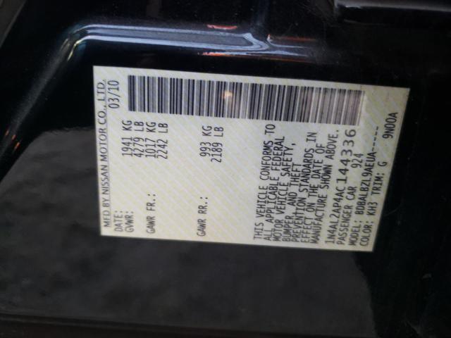 Photo 10 from auction – 2010 NISSAN ALTIMA BAS with VIN 1N4AL2AP4AC144336