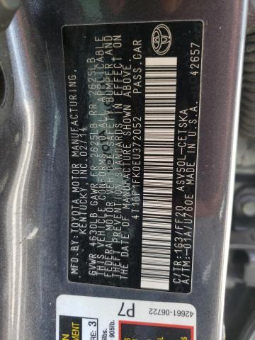 Photo 10 from auction – 2014 TOYOTA CAMRY L with VIN 4T1BF1FK0EU372052
