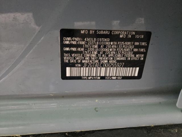 Photo 10 from auction – 2019 SUBARU CROSSTREK with VIN JF2GTAEC7KH255927