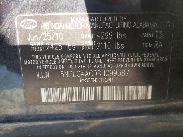 Photo 10 from auction – 2011 HYUNDAI SONATA SE with VIN 5NPEC4AC0BH099387