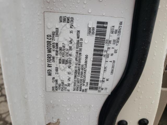 Photo 10 from auction – 2007 FORD EXPLORER S with VIN 1FMEU51K67UA56160