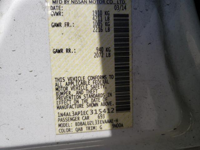 Photo 10 from auction – 2014 NISSAN ALTIMA 2.5 with VIN 1N4AL3AP1EC315412