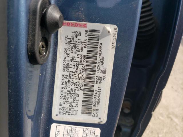 Photo 10 from auction – 2002 TOYOTA CAMRY LE with VIN JTDBE32K720053596