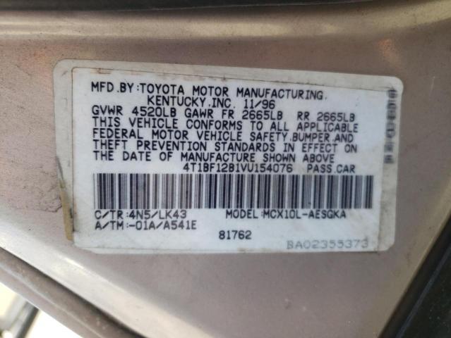 Photo 10 from auction – 1997 TOYOTA AVALON with VIN 4T1BF12B1VU154076