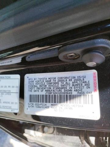 Photo 10 from auction – 2002 TOYOTA CAMRY LE with VIN JTDBF32K020065649
