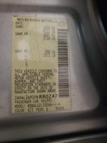 Photo 10 from auction – 2015 NISSAN ALTIMA 2.5 with VIN 1N4AL3AP1FN880247