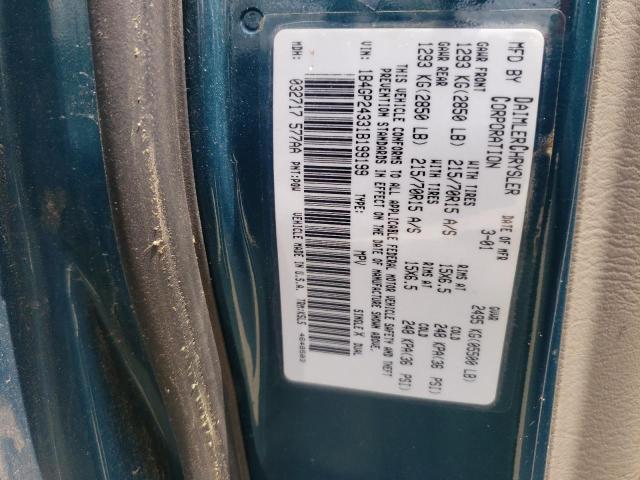 Photo 10 from auction – 2001 DODGE GRAND CARA with VIN 1B4GP24331B199199