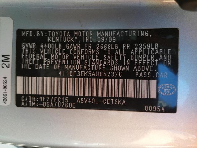 Photo 10 from auction – 2010 TOYOTA CAMRY BASE with VIN 4T1BF3EK5AU052376