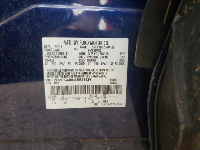 Photo 10 from auction – 2016 FORD EDGE SEL with VIN 2FMPK4J98GBB31324