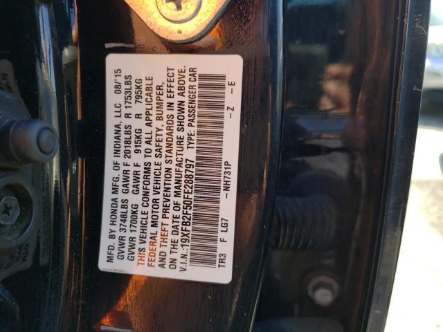 Photo 10 from auction – 2015 HONDA CIVIC LX with VIN 19XFB2F50FE288797