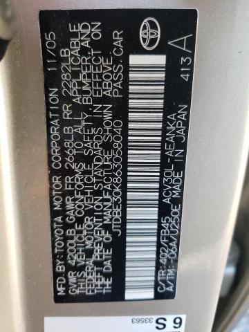 Photo 10 from auction – 2006 TOYOTA CAMRY LE with VIN JTDBE30K863058040