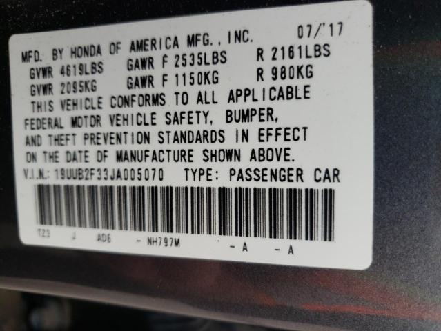 Photo 10 from auction – 2018 ACURA TLX with VIN 19UUB2F33JA005070