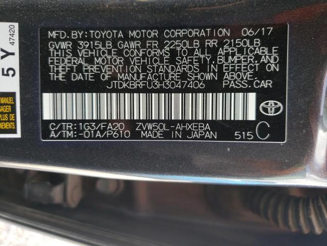 Photo 10 from auction – 2017 TOYOTA PRIUS with VIN JTDKBRFU3H3047406