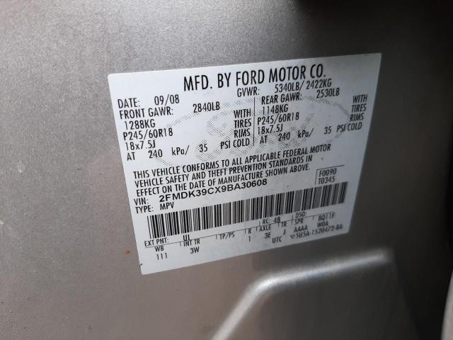 Photo 10 from auction – 2009 FORD EDGE LIMIT with VIN 2FMDK39CX9BA30608