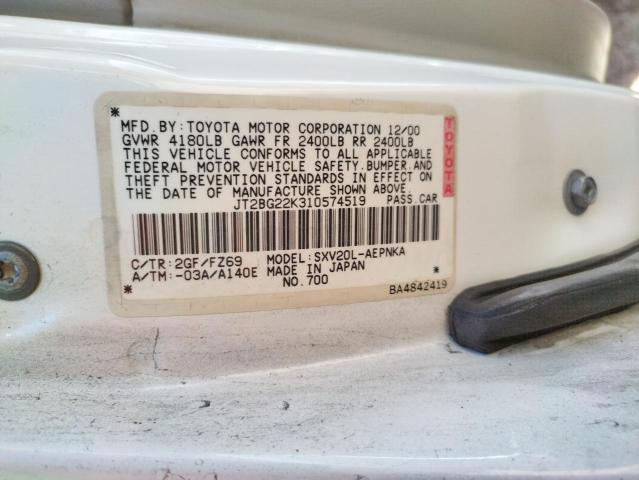 Photo 10 from auction – 2001 TOYOTA CAMRY with VIN JT2BG22K310574519