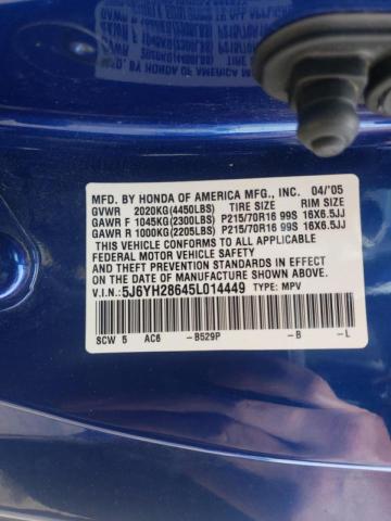 Photo 10 from auction – 2005 HONDA ELEMENT EX with VIN 5J6YH28645L014449