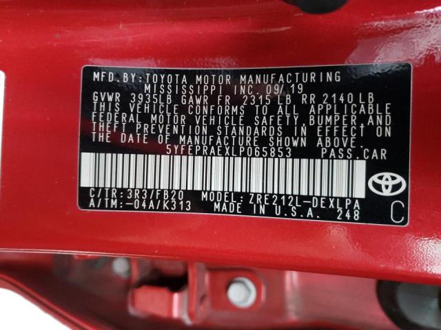 Photo 10 from auction – 2020 TOYOTA COROLLA LE with VIN 5YFEPRAEXLP065853
