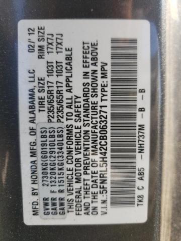 Photo 10 from auction – 2012 HONDA ODYSSEY EX with VIN 5FNRL5H42CB063271