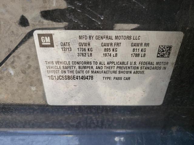 Photo 10 from auction – 2014 CHEVROLET SONIC LT with VIN 1G1JC5SB6E4149478