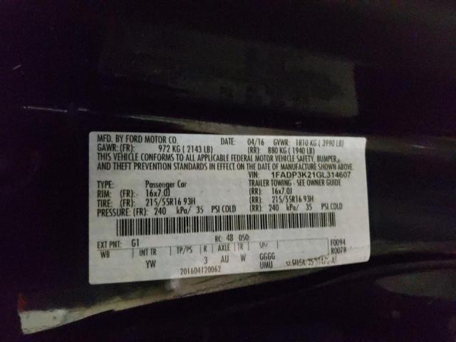 Photo 10 from auction – 2016 FORD FOCUS SE with VIN 1FADP3K21GL314607