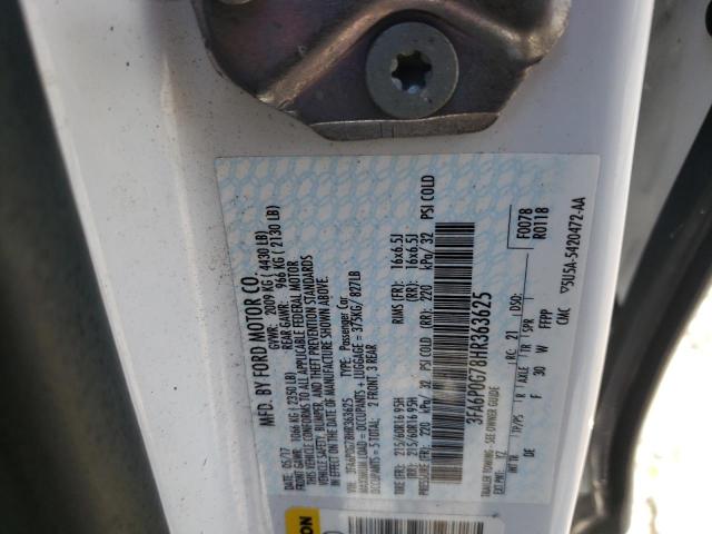 Photo 10 from auction – 2017 FORD FUSION S with VIN 3FA6P0G78HR363625