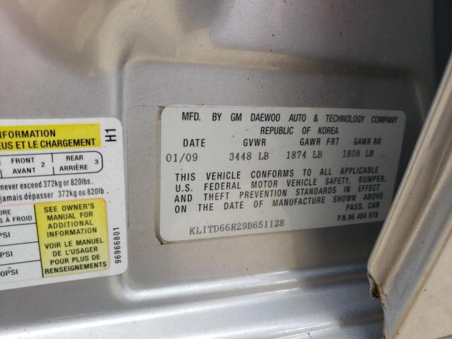 Photo 10 from auction – 2009 CHEVROLET AVEO LS with VIN KL1TD66E29B651128