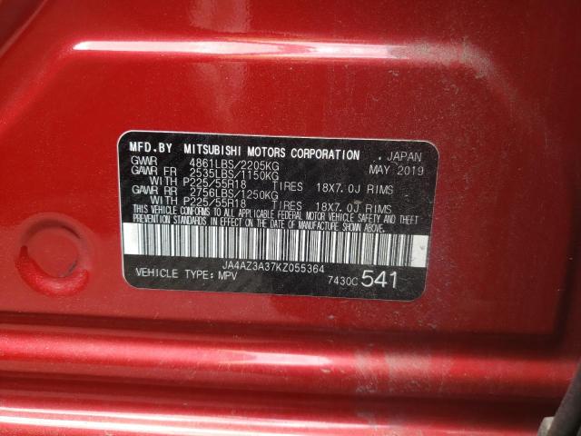 Photo 10 from auction – 2019 MITSUBISHI OUTLANDER with VIN JA4AZ3A37KZ055364