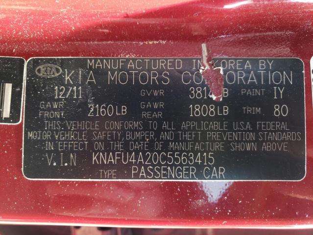 Photo 10 from auction – 2012 KIA FORTE EX with VIN KNAFU4A20C5563415
