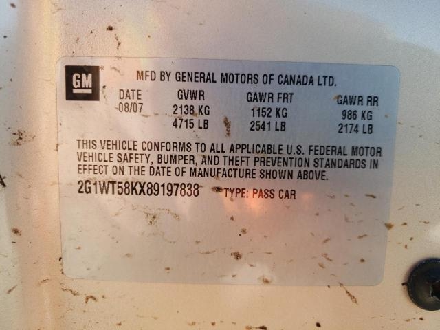 Photo 10 from auction – 2008 CHEVROLET IMPALA LT with VIN 2G1WT58KX89197838
