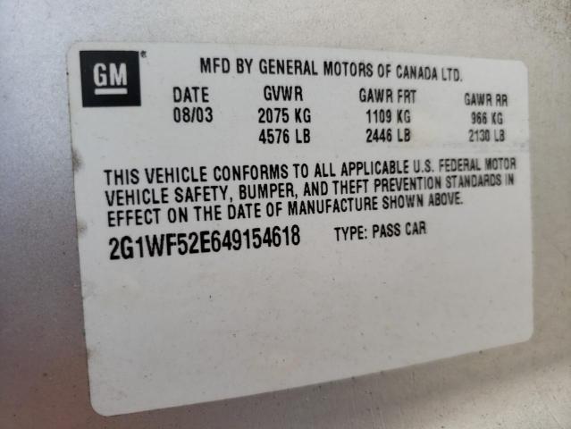 Photo 10 from auction – 2004 CHEVROLET IMPALA with VIN 2G1WF52E649154618