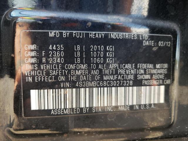 Photo 10 from auction – 2012 SUBARU LEGACY 2.5 with VIN 4S3BMBC68C3027328