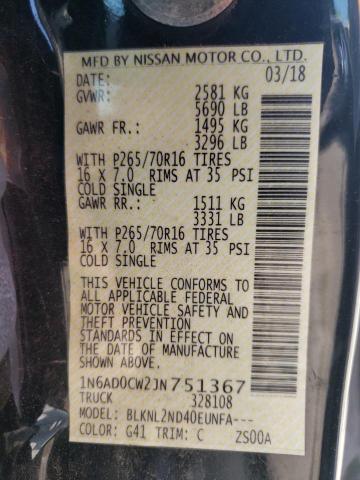 Photo 10 from auction – 2018 NISSAN FRONTIER S with VIN 1N6AD0CW2JN751367