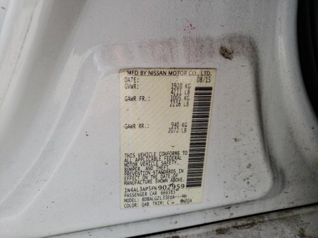 Photo 10 from auction – 2015 NISSAN ALTIMA 2.5 with VIN 1N4AL3AP5FN902959
