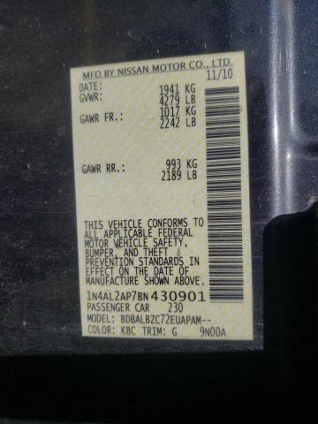 Photo 10 from auction – 2011 NISSAN ALTIMA BAS with VIN 1N4AL2AP7BN430901