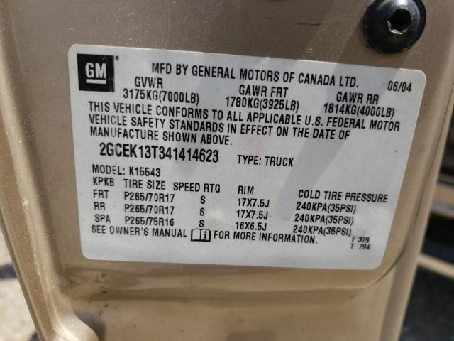 Photo 10 from auction – 2004 CHEVROLET SILVERADO with VIN 2GCEK13T341414623