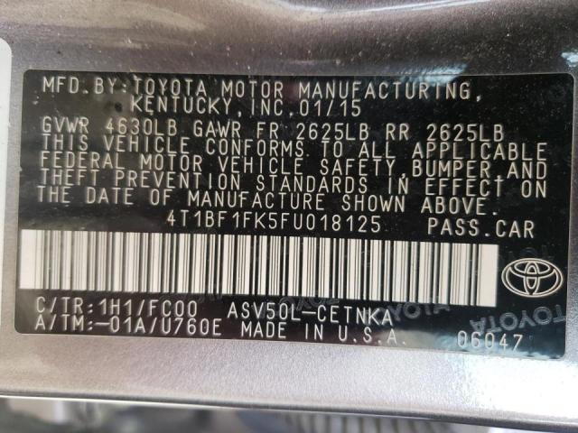 Photo 10 from auction – 2015 TOYOTA CAMRY LE with VIN 4T1BF1FK5FU018125