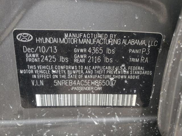Photo 10 from auction – 2014 HYUNDAI SONATA GLS with VIN 5NPEB4AC5EH865007