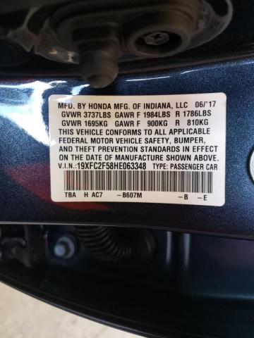 Photo 10 from auction – 2017 HONDA CIVIC LX with VIN 19XFC2F58HE063348