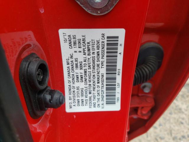 Photo 10 from auction – 2018 HONDA CIVIC EX with VIN 2HGFC2F7XJH507441