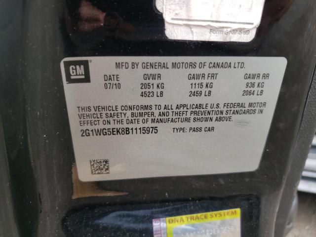 Photo 10 from auction – 2011 CHEVROLET IMPALA LT with VIN 2G1WG5EK8B1115975