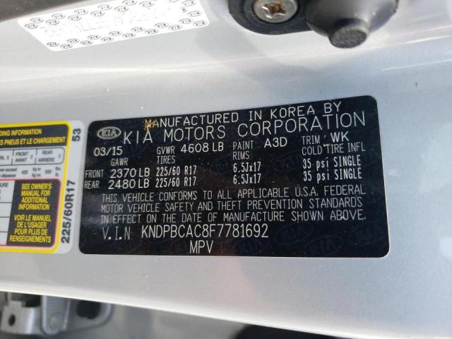 Photo 10 from auction – 2015 KIA SPORTAGE L with VIN KNDPBCAC8F7781692