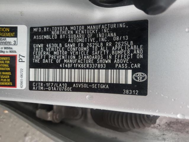Photo 10 from auction – 2014 TOYOTA CAMRY L with VIN 4T4BF1FK6ER337893