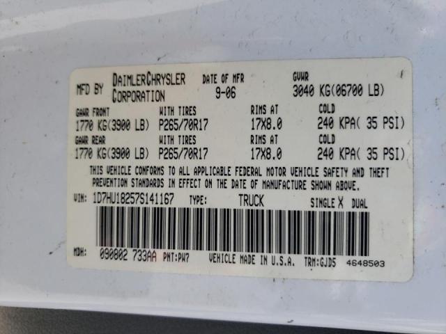 Photo 10 from auction – 2007 DODGE RAM 1500 S with VIN 1D7HU18257S141167