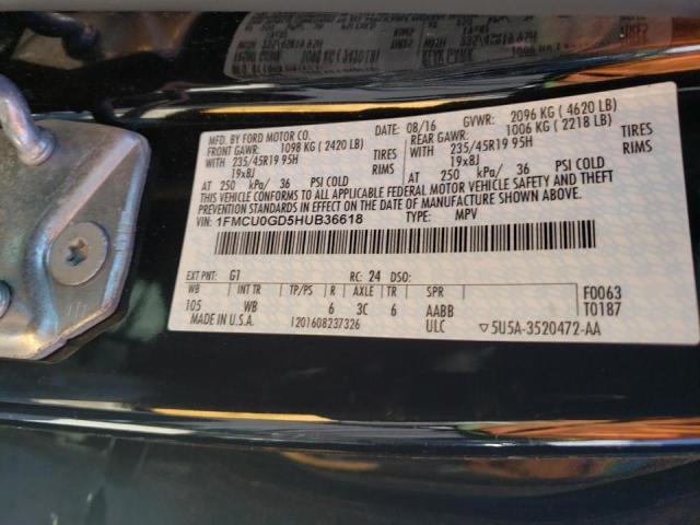 Photo 10 from auction – 2017 FORD ESCAPE SE with VIN 1FMCU0GD5HUB36618