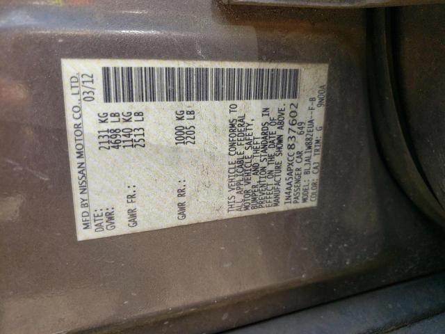 Photo 10 from auction – 2012 NISSAN MAXIMA S with VIN 1N4AA5APXCC837602