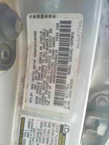 Photo 10 from auction – 2005 TOYOTA COROLLA CE with VIN 1NXBR32E45Z486218