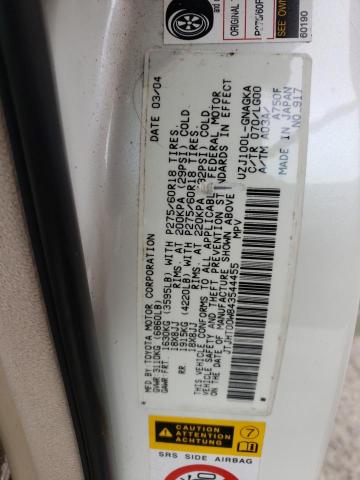 Photo 10 from auction – 2004 LEXUS LX 470 with VIN JTJHT00W843544455