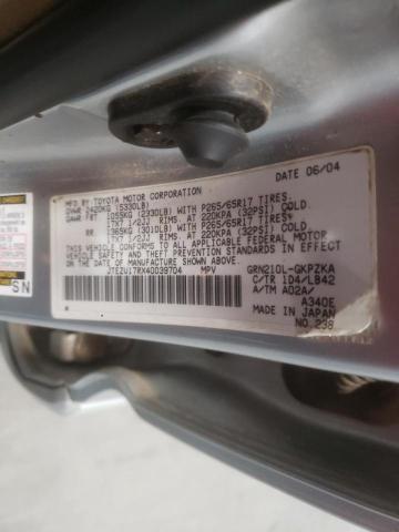 Photo 10 from auction – 2004 TOYOTA 4RUNNER LI with VIN JTEZU17RX40039704