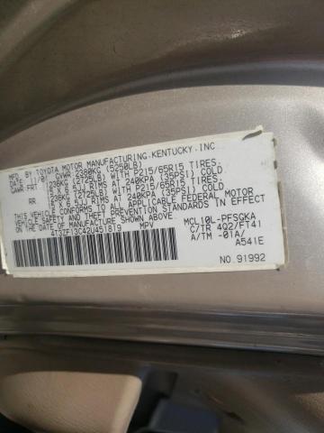 Photo 10 from auction – 2002 TOYOTA SIENNA LE with VIN 4T3ZF13C42U451819