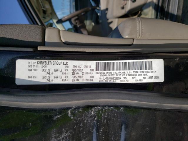 Photo 10 from auction – 2011 JEEP GRAND CHER with VIN 1J4RR4GG4BC581974